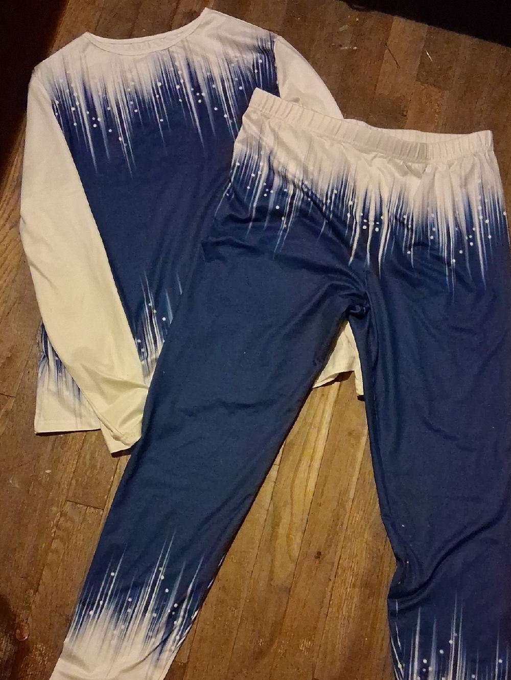 Kids Blue and White Gradient Active Leggings